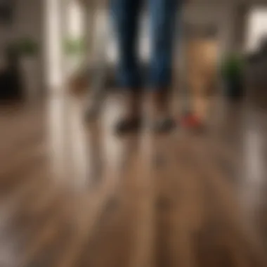 Effective Techniques for Restoring Shine Demonstration of a cleaning technique on laminate flooring