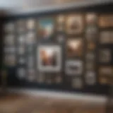 A beautifully arranged gallery wall showcasing a mix of frames and artworks