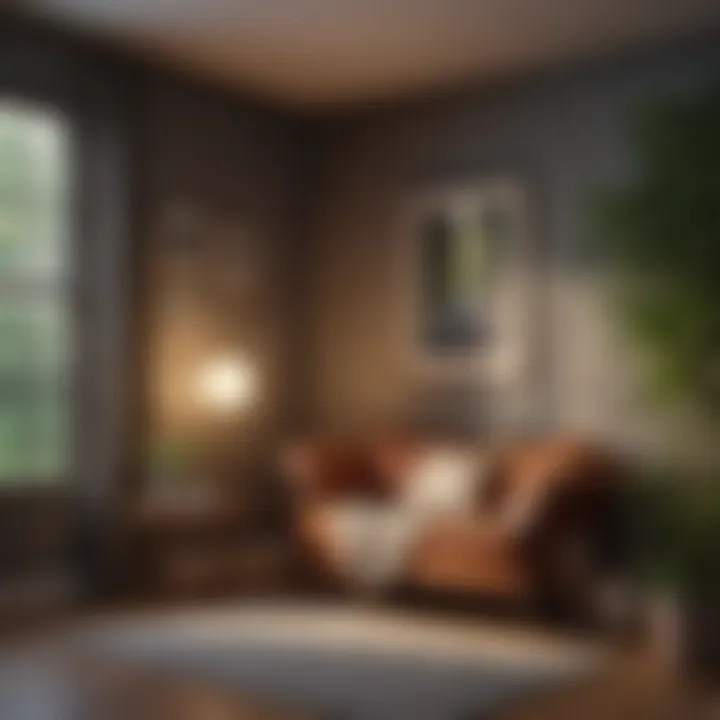 Cozy reading nook with art that complements interior decor