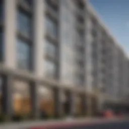 Stunning facade of The Meridian Apartments showcasing modern architectural design