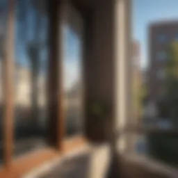 A pristine view of outdoor windows reflecting sunlight