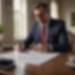 Illustration of a guarantor signing a lease agreement