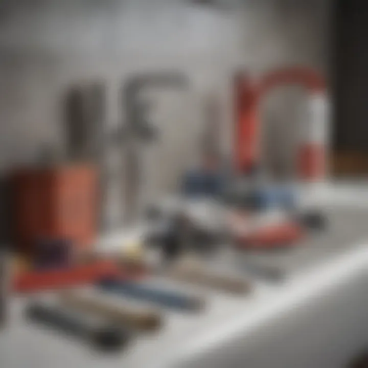 A plumbing toolbox with essential tools for sink maintenance.