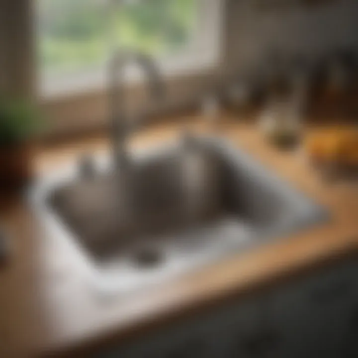 Illustration demonstrating DIY methods for unclogging a sink