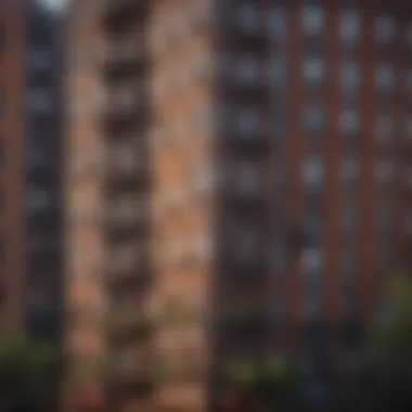 Diverse Apartment Architecture in NYC A panoramic view of New York City showcasing diverse apartment buildings.