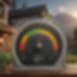 Visual representation of a credit score scale