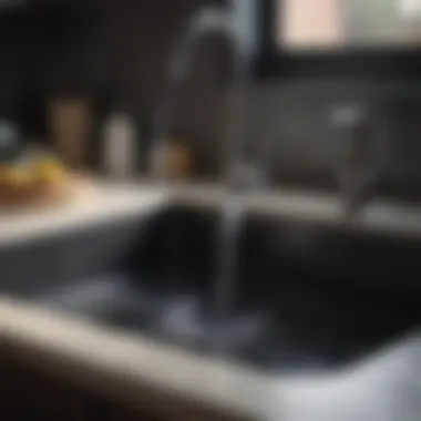 Dark Water Flowing from a Kitchen Sink Dark water flowing from a kitchen sink