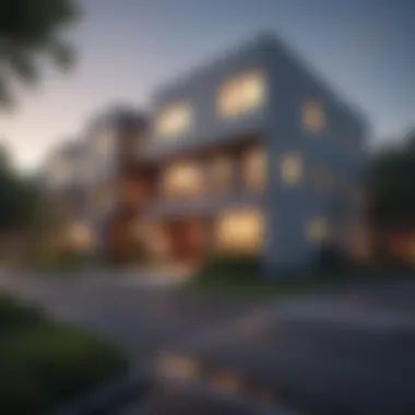 Duplexes in Urban Settings Urban setting featuring duplexes integrated into the city landscape