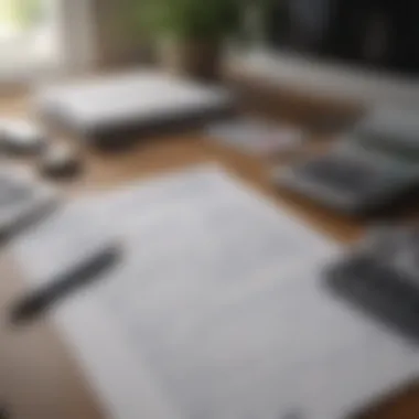 A calculator and financial documents on a desk