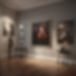 Elegant gallery wall arrangement showcasing varied art styles