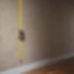 Measuring a wall with a tape measure