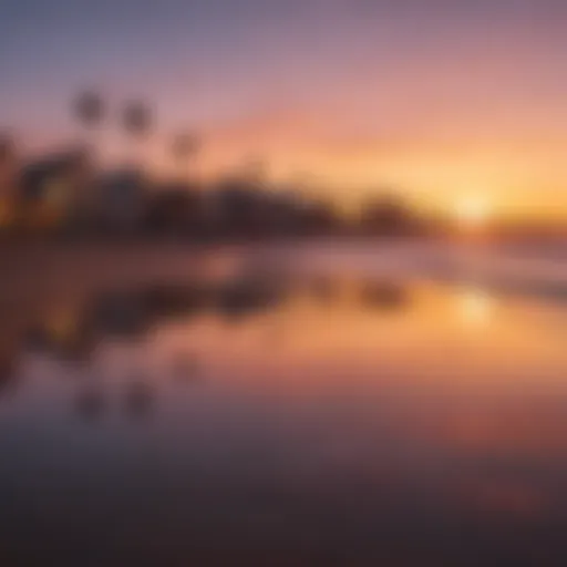 A stunning sunset over Venice Beach showcasing vibrant colors
