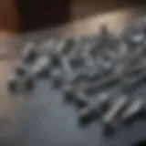 A close-up view of various screws designed for hanging pictures, showcasing different types and sizes.