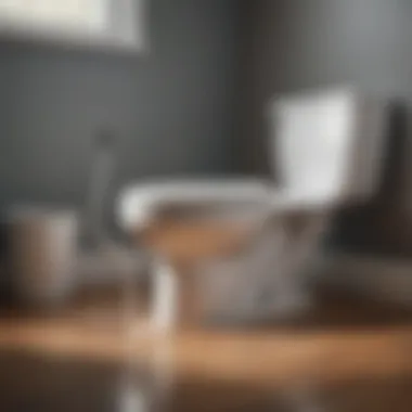 DIY Toilet Unclogging A homeowner using a plunger to unclog a toilet