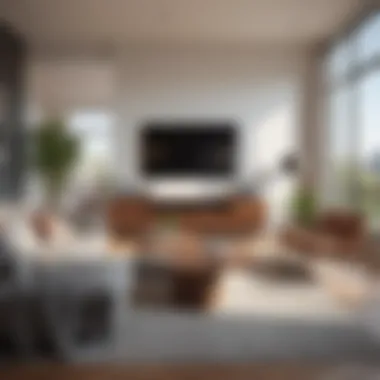 Modern Living Environment for Renters A serene apartment living room showcasing modern furnishings