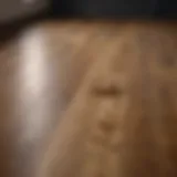 Close-up view of a wood floor with vinegar cleaning solution