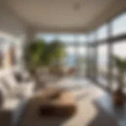 Cozy beachside rental property showcasing modern design elements