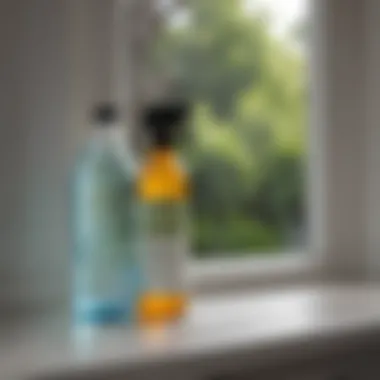 Eco-Friendly Cleaning Solutions Eco-friendly cleaning solutions arranged on a window sill