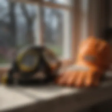 Essential Safety Equipment Safety equipment for window cleaning, including gloves and goggles