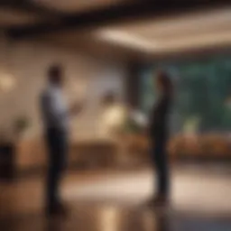 Professional property manager discussing with a property owner
