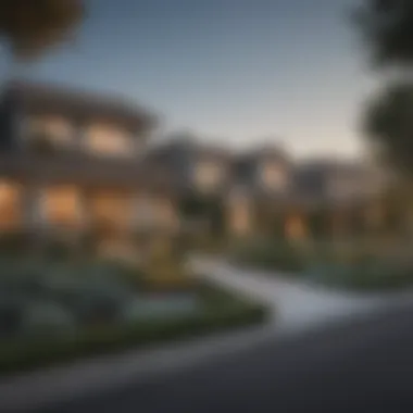 Scenic Neighborhood in Silicon Valley A picturesque view of a Silicon Valley neighborhood showcasing modern homes and greenery