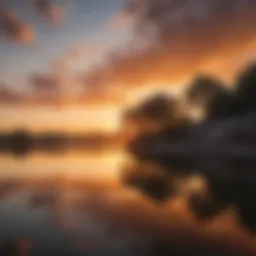 Serene view of White Rock Lake during sunset